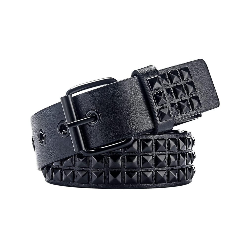 3833 Studded Belt, Metal Punk Rock Rivet belt with Bright Pyramid Studded